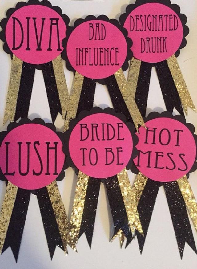 RUSH ORDER Bachelorette Party Pins, Name Tags, Bridal Party Pins