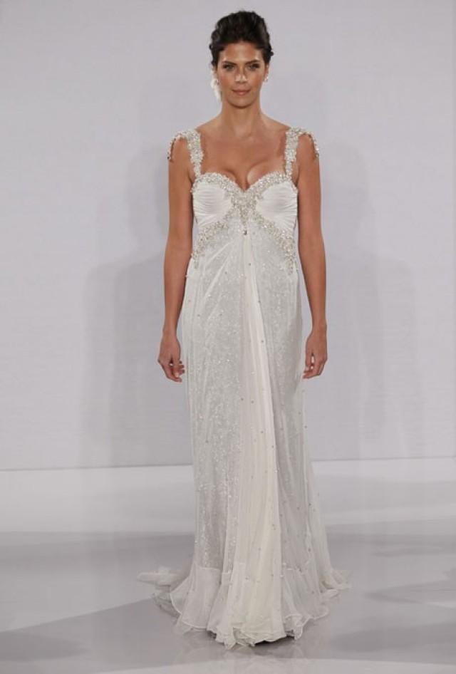 Pnina Tornai - Fall 2012 - Sleeveless Beaded Chiffon Sheath Wedding Dress With A Sweetheart 