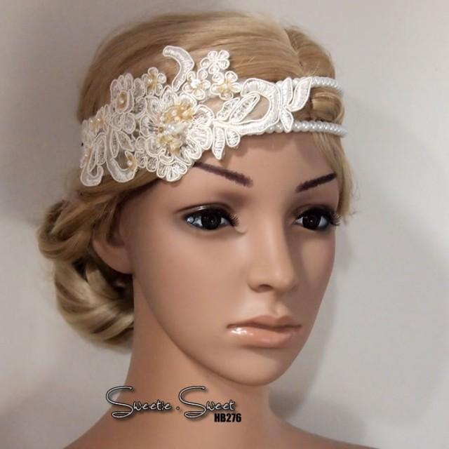 Lace Flower Headband, Bridal Headband, Wedding Accessories, Wedding