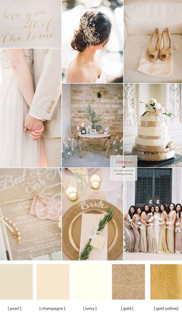 Champagne Wedding Colors Schemes Champagne Pearl Ivory Gold