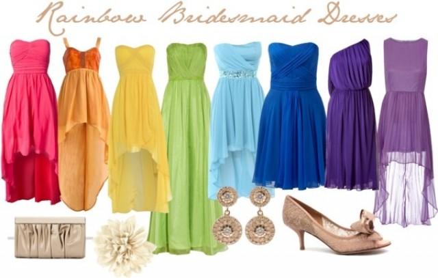rainbow bridesmaid