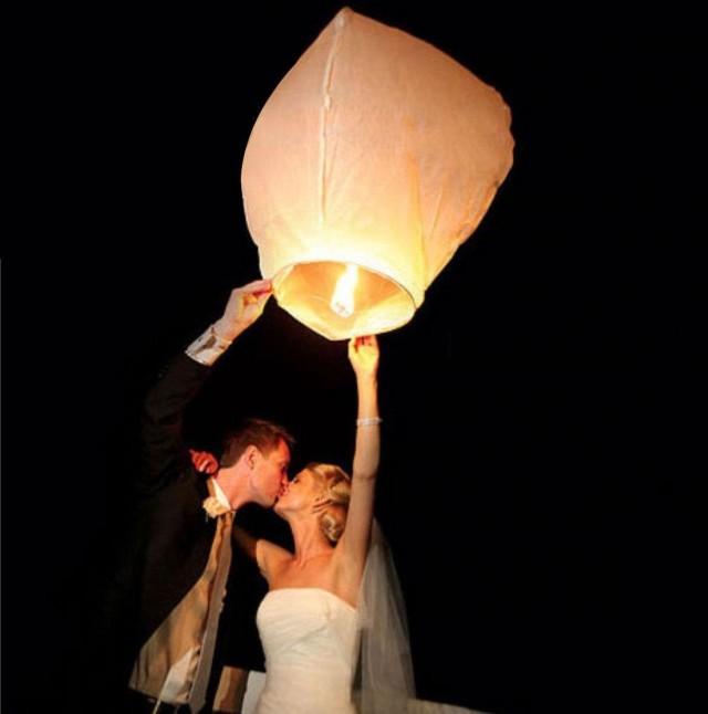 5 PCS Chinese Lanterns Sky Flying Candle Paper Wishing Lucky Wedding Party White 