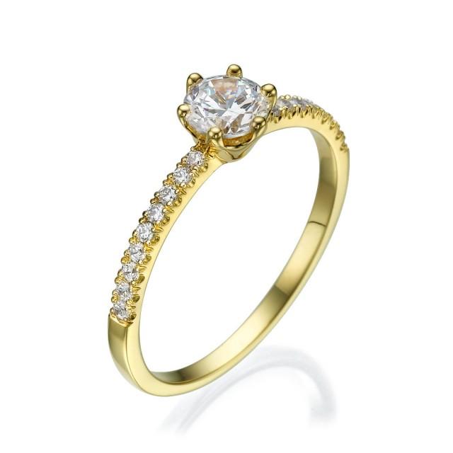 Engagement Ring, Diamond Ring, 14K Gold 