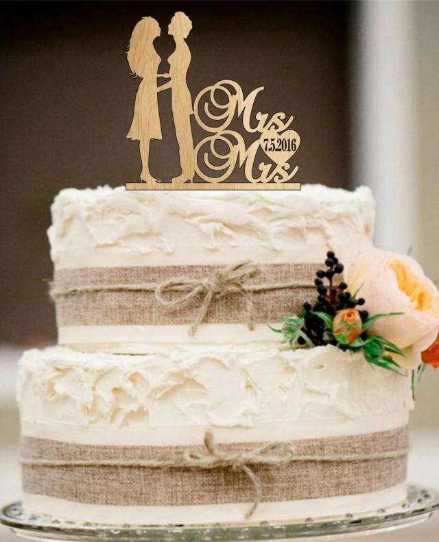 Same Sex Cake Topperlesbian Cake Toppermrs And Mrs Wedding Cake Topper Wedding Silhouette 8334