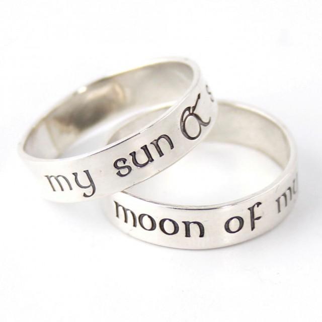 nerdy wedding bands my sun stars moon of my life pair of sterling silver his and hers wedding bands 2578859 weddbook - Nerd Wedding Rings nerdy wedding bands my sun stars moon of my life pair of sterling silver his and hers wedding bands 2578859 weddbook - Nerd Wedding Rings