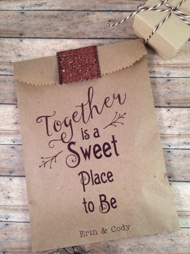 Hot Chocolate Or Candy Wedding Favors. Custom Favor Bags. Unique Winter