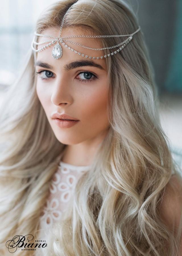SALE Wedding Chain Headpiece Bridal Hair Jewelry Chain Head Dress 