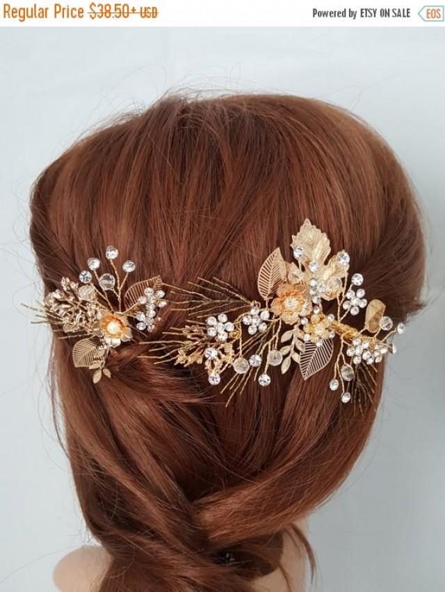 Sale 15 Off Rustic Bridal Hair Comb Gold Hair Pin Gold Wedding Hair