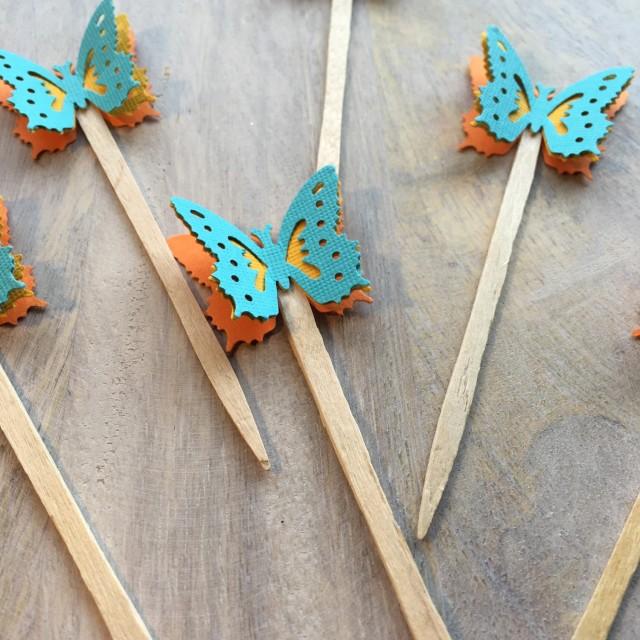 Decor Bright Blue Butterfly Cake Picks 2579937 Weddbook