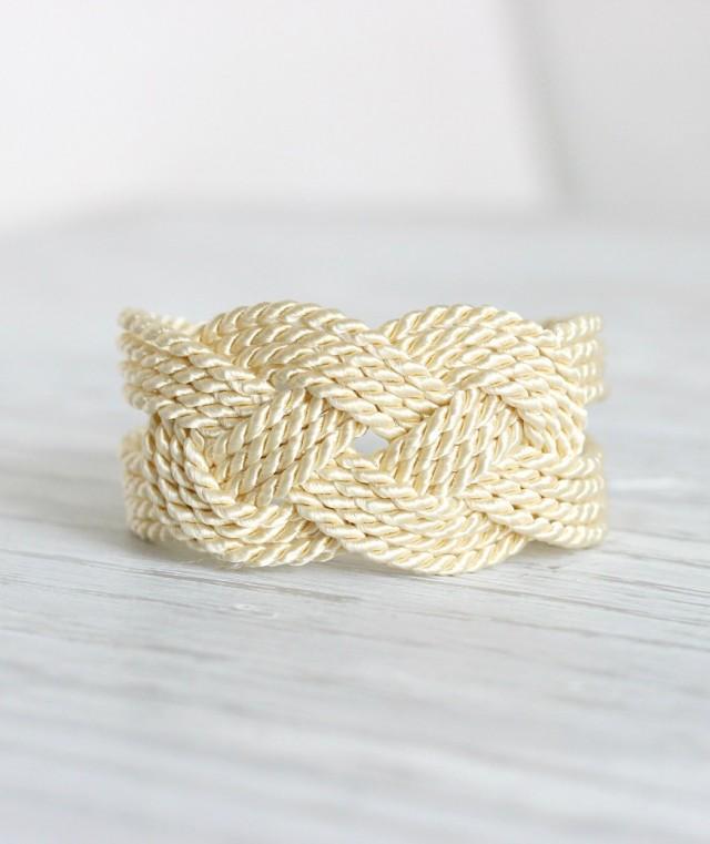 Sailor Knot Bracelet, Ivory Bracelet, Ivory Knot Bracelet, Rope