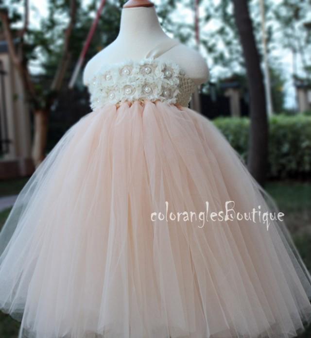 Flower Girl Dress Champagne Tutu Dress Baby Dress Toddler Birthday