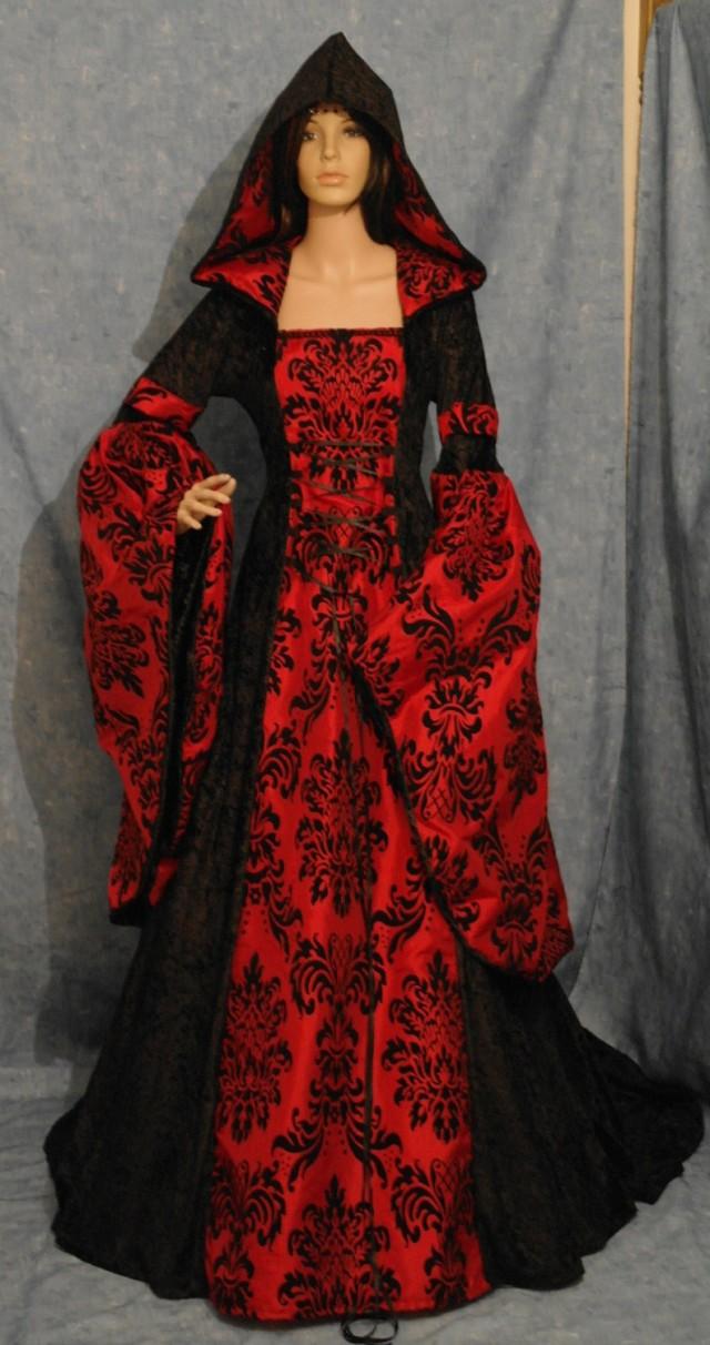 Medieval Dress Renaissance Dress Vampire Dress Halloween Wedding Gown Elven Handfasting 0889