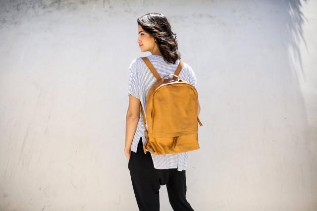 laptop backpack women leather