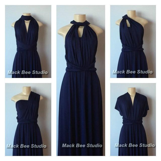 dark blue wrap dress