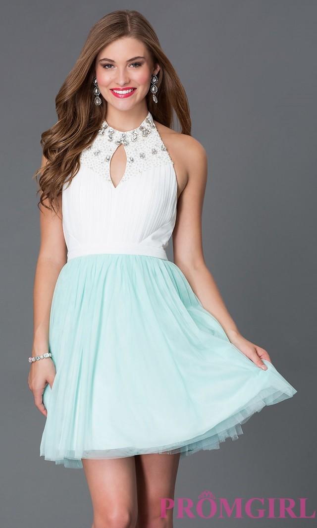 Two Toned Halter Top Party Dress 7469 Brand Prom Dresses 2581545