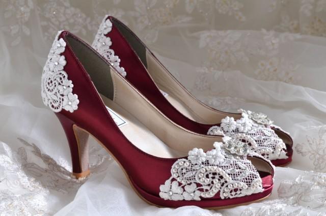 maroon heels wedding