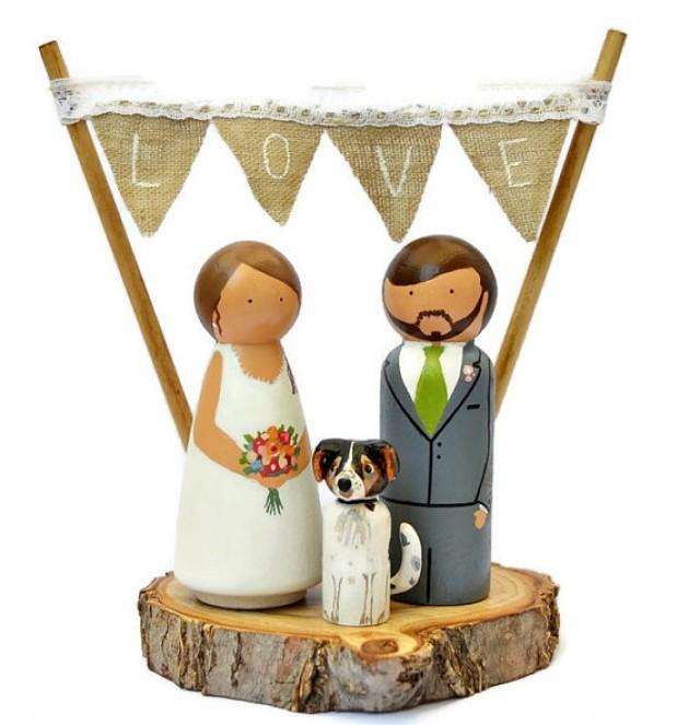 bride and groom peg dolls