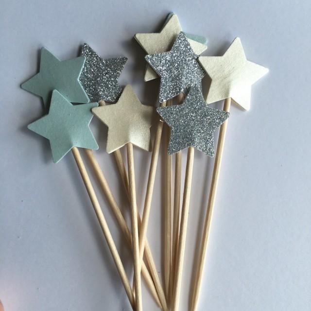 Baby Shower Cupcake Toppers Pastel Perfection Star Cupcake Toppers Star