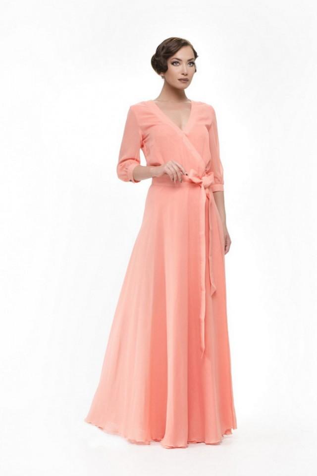 blush pink maxi dress long sleeve