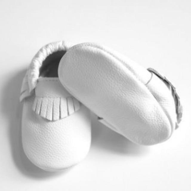 baby boy white moccasins