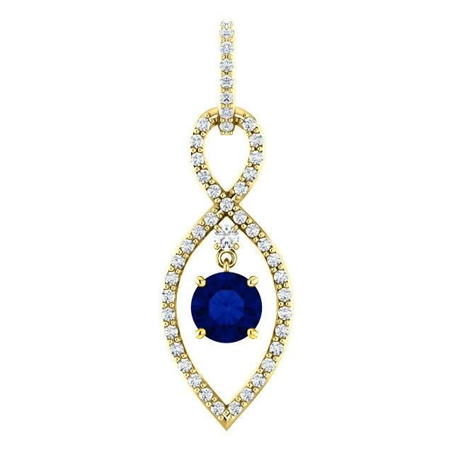 Sapphire & Diamond Infinity Loop Pendant Necklace 14k, Cyber Monday 2016 Black Friday Jewelry ...