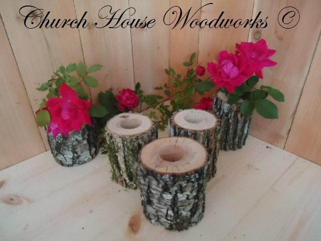 5 Qty Tree Branch Vase Log Flower Holder For Rustic Weddings