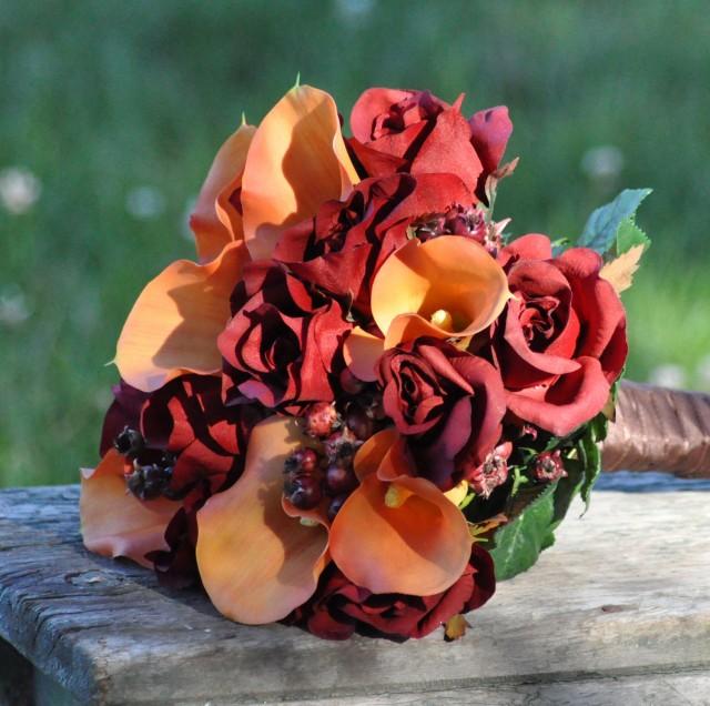 Silk Wedding Bouquet, Fall Wedding Bouquet, Keepsake Bouquet, Bridal