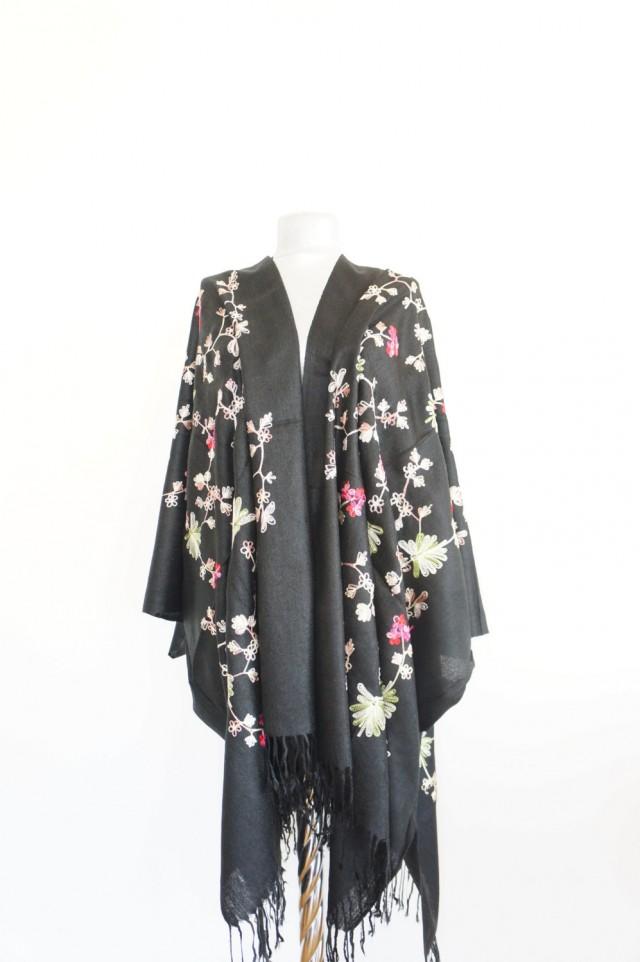 Embroidered Kimono Floral Kimono Bohemian Kimono Embroidery Patterns