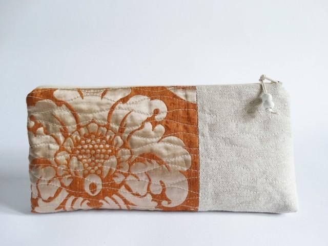 burnt orange clutch bag