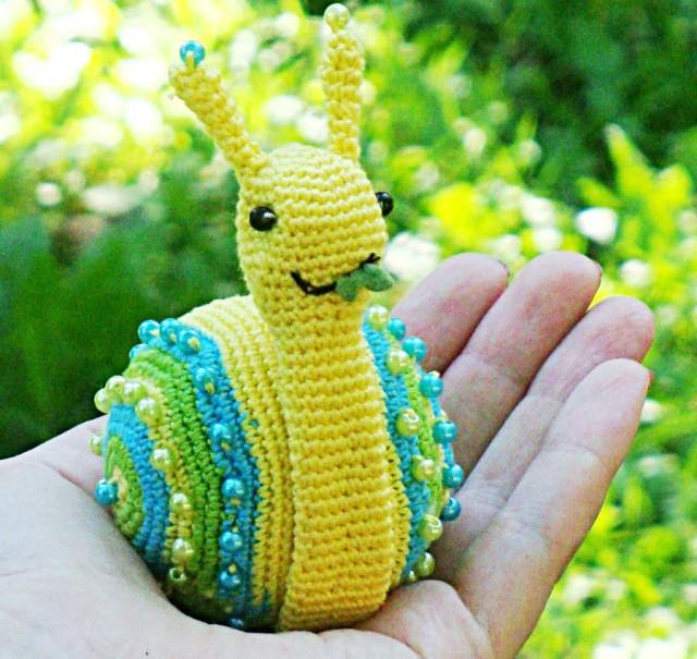 Baby Rattle Toy Snail Crochet Baby Toy Rattle Baby Stuffed Animal Baby