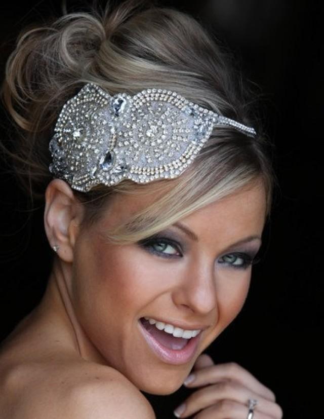 Bridal Oversized Headpiece Headdress Bridal Headband, Crystal Vintage