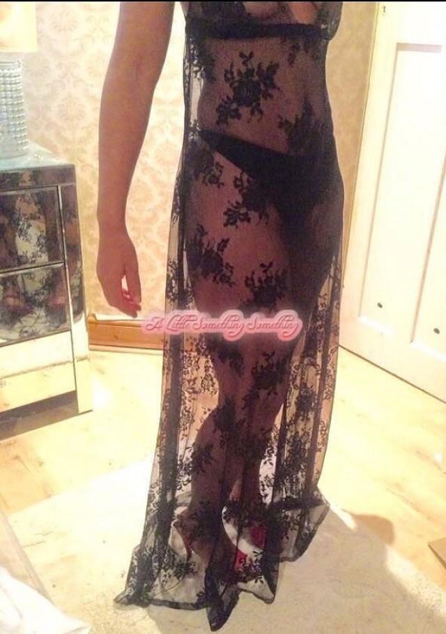 long black lace nightgown