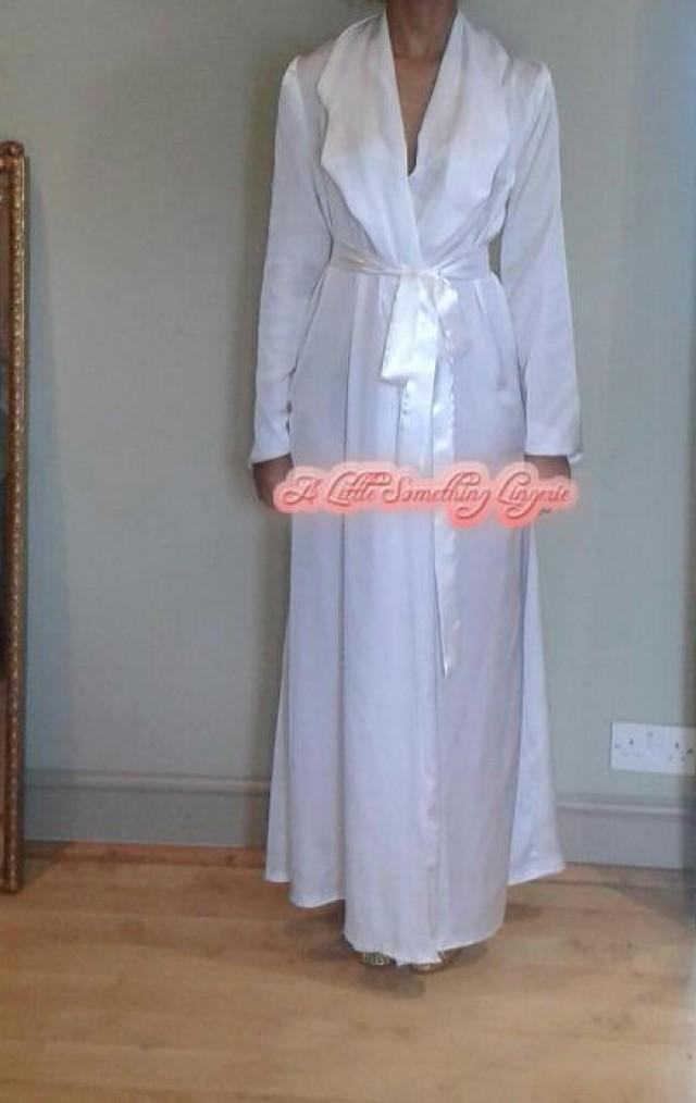 white silk bridal robes