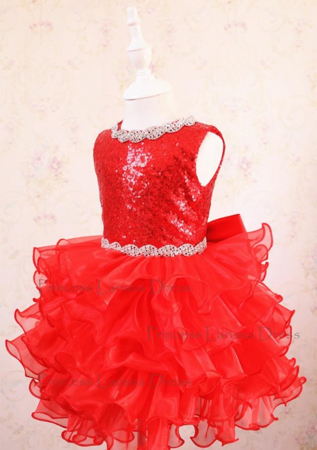 red pageant gown