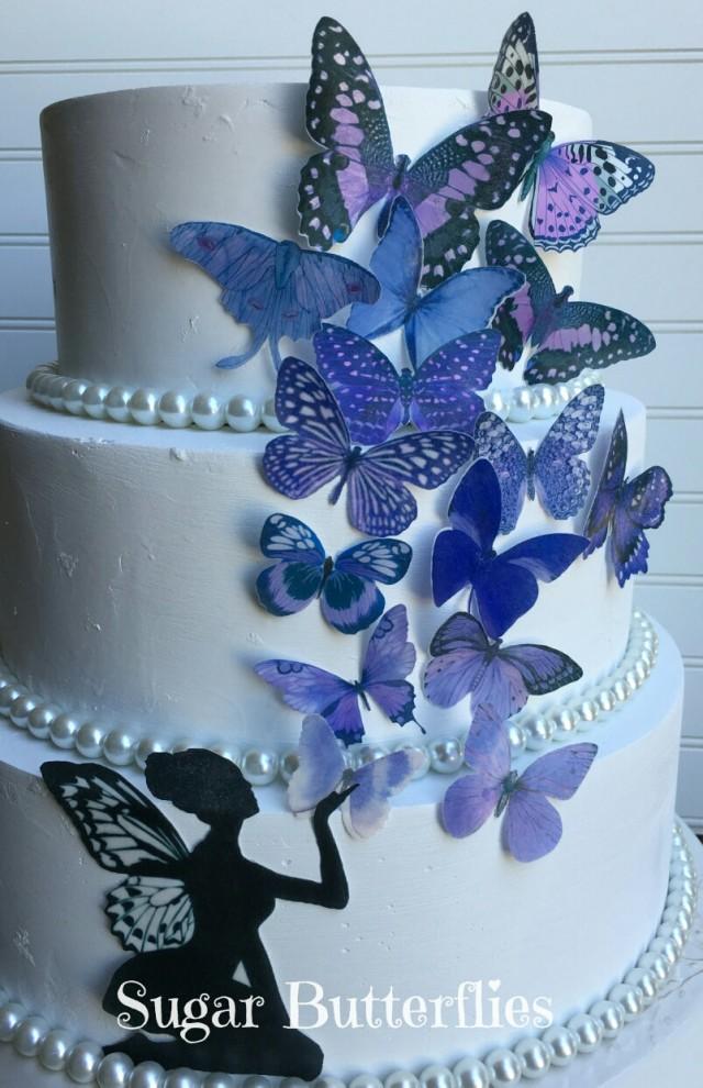 Edible Butterflies Lavender Purple With Or Without Fairy Cake/Cupcake