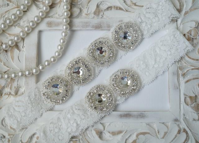 Wedding Garter Set Bridal Garter Set Vintage Wedding Ivory Lace