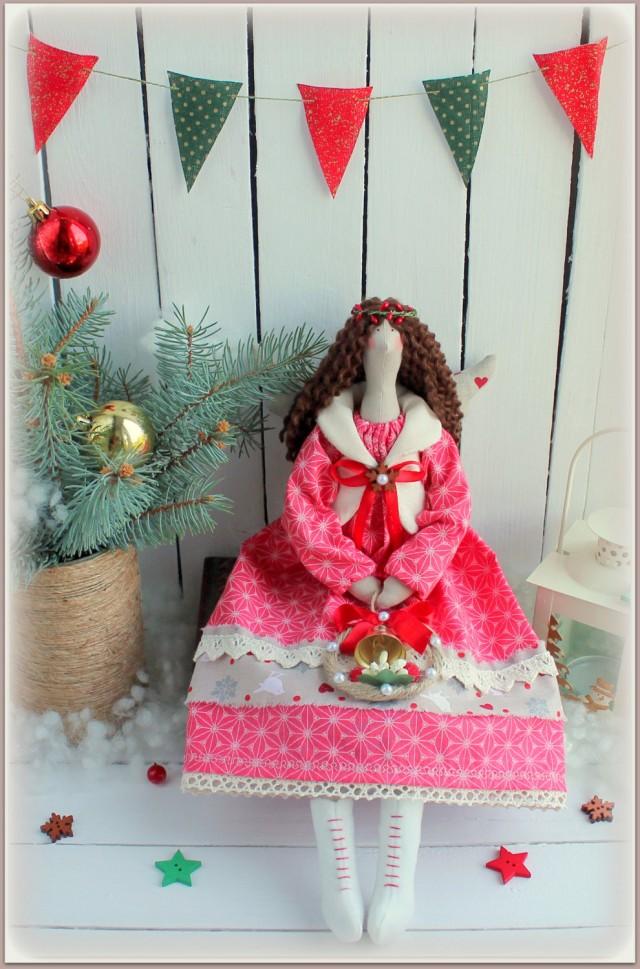 Tilda Vintage Winter angel Doll New Year decor Christmas gift Handmade doll Fabric doll Home decor Kids room decor Toy Gift for girl-friend