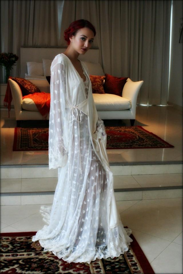 bride embroidered robe