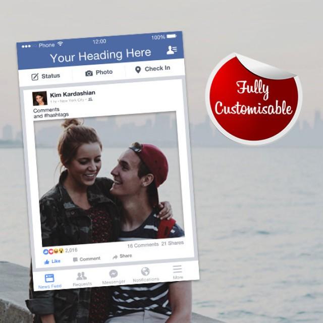 Facebook Frame Fully Customised Photo Booth Prop (Digital File ...