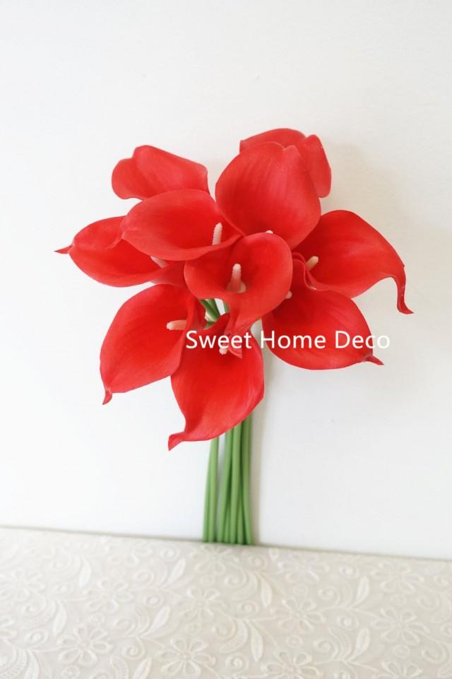 Jennysflowershop Latex Real Touch Artificial Calla Lily Stems