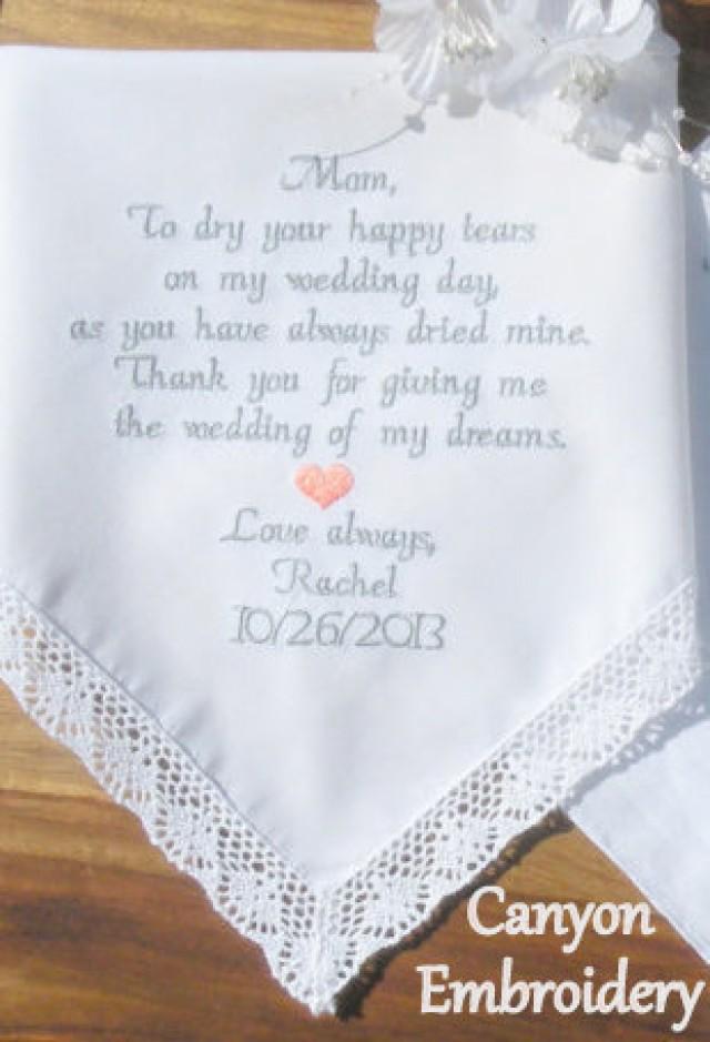 mother of the bride embroidered handkerchief