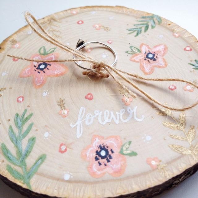 Ring Bearer Wood Slice, Woodland Wedding, Boho Wedding, Ring Holder