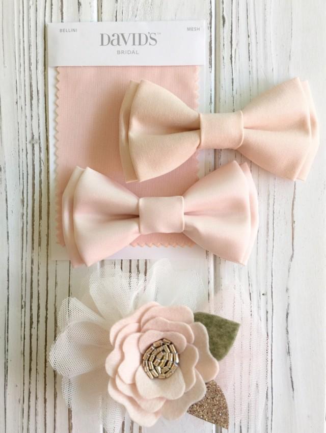 Peachpuff Satin Bowtie Light Peach Bowties Wedding Bow Ties