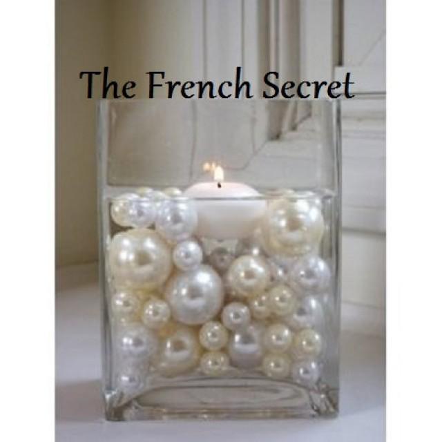 Chic Wedding Champagne & Pearl Vase Filler Floral Centerpiece