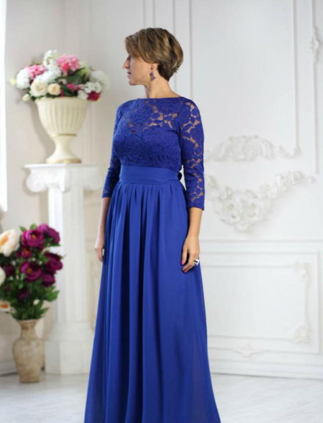 Wedding Cobalt Dress.Bridesmaids Blue Long Dress.Beach Wedding Party