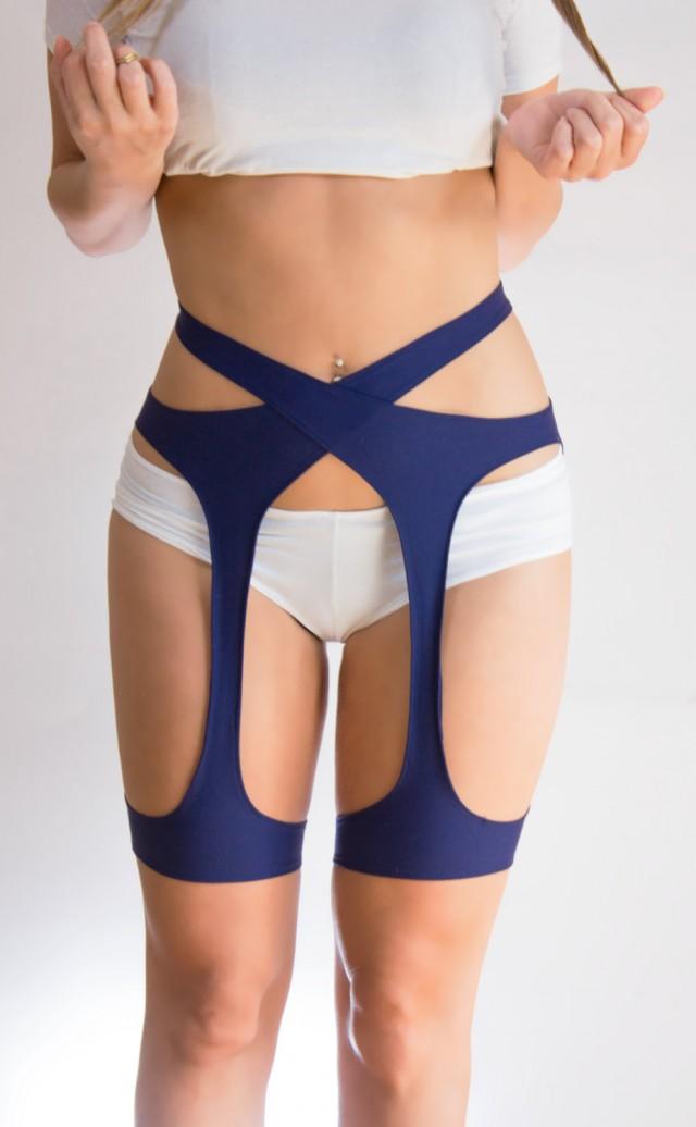Sexy Long Cross Garter Belt Blue Garter Belt, Sexy Garter Belt, Sexy