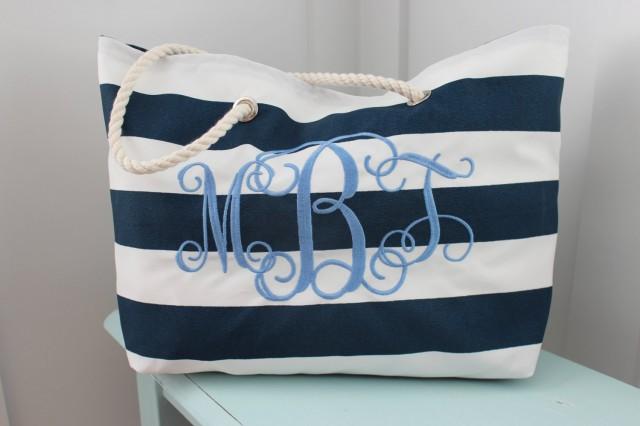 monogrammed pool bag