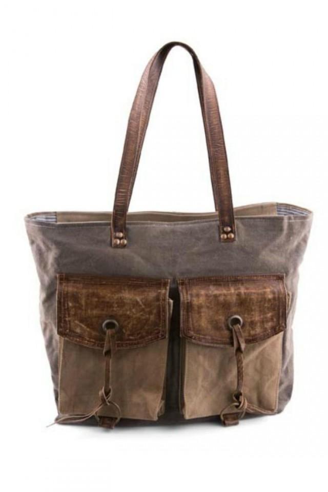 Bags Grey Canvas Shoulder Bag 2596251 Weddbook