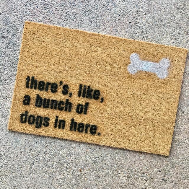 The "bunch Of Dogs In Here" Doormat Gift For Animal Lovers, Doormat For Animal Lovers, Dog