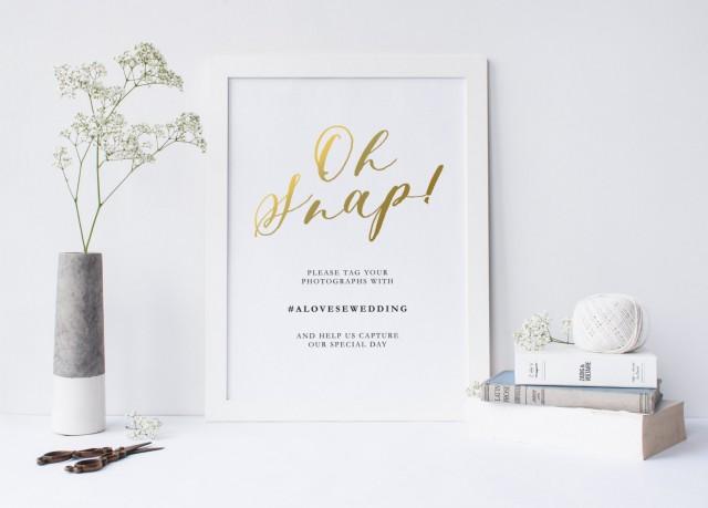 Oh Snap! Share The Love Wedding # Hashtag Print Poster Sign Download ...